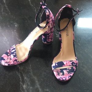 Floral Block Heels